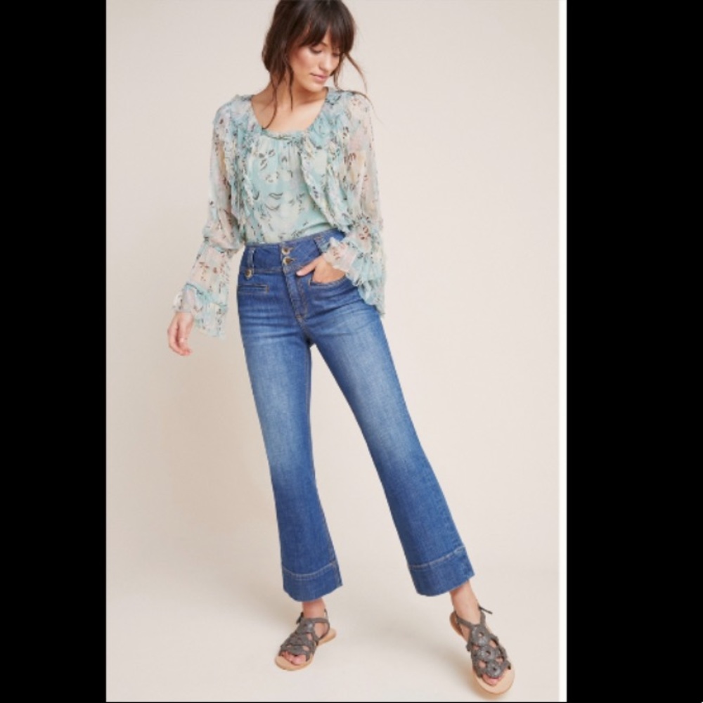 Pilcro High-Rise Cropped Flare Jeans